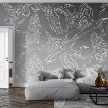 Srebrna Tapeta - STEEL WINGS