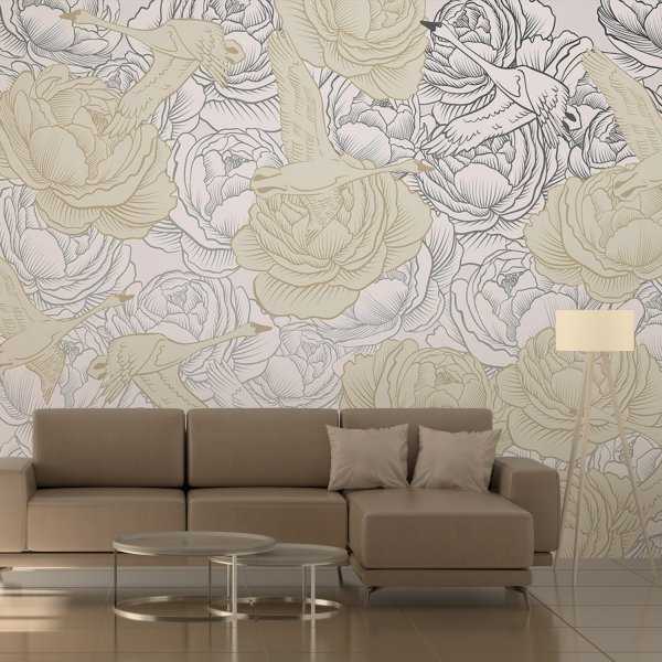 Srebrna Tapeta - SWAN GARDEN