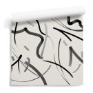 artystyczna tapeta w srebrne linie