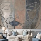 srebrna tapeta etheral faces