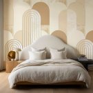 srebrna tapeta modern arches