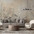 tapeta ścienna w srebrne trawy