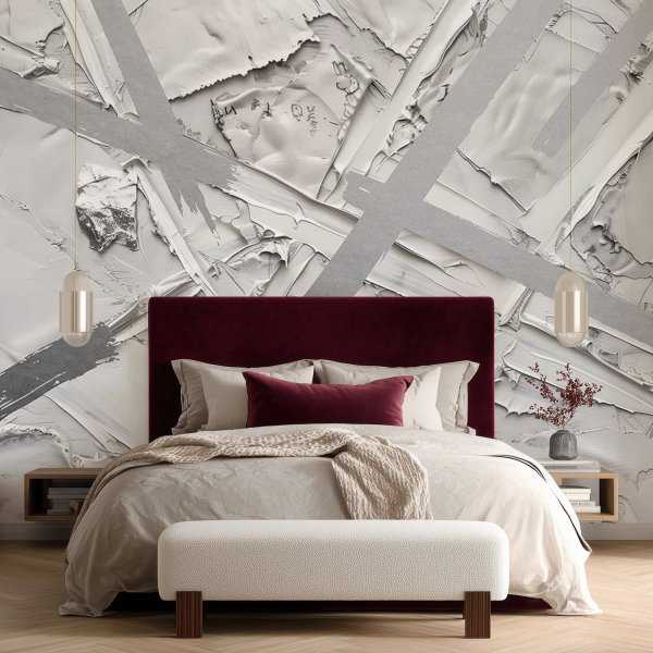 srebrna tapeta silver strokes