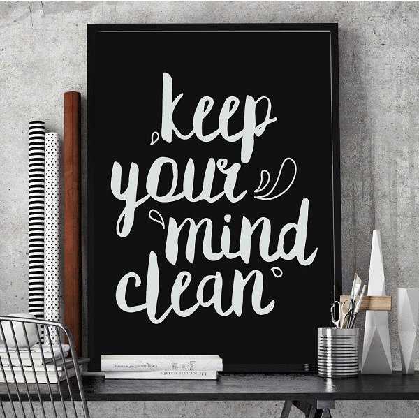 Keep your mind clean - Plakat typograficzny