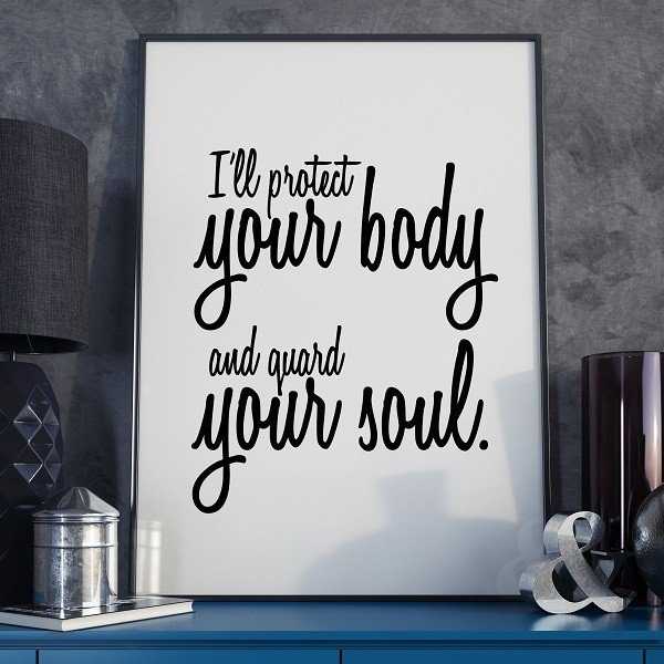 I'll protect your body and guard your soul - Plakat typograficzny