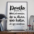 Dziecko sprawia, że... - Plakat typograficzny w ramie Dziecko sprawia, że... - Plakat typograficzny w ramie