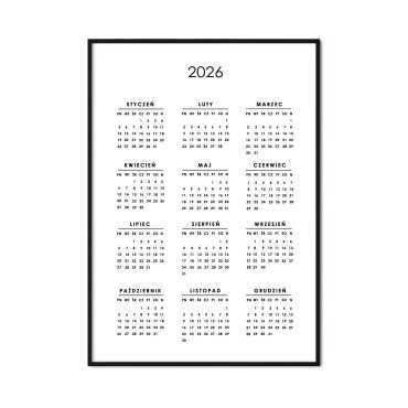 minimal kalendarz w ramie