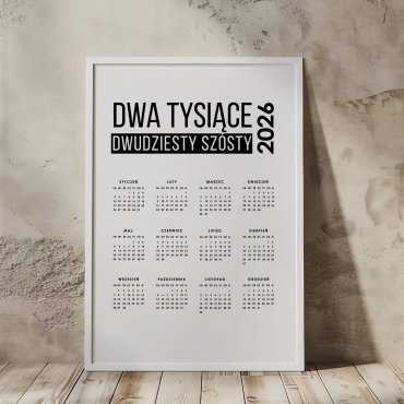 kalendarz dwa tysiące dwudziesty szósty 2026