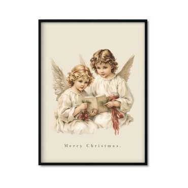 Plakat świąteczny anioły