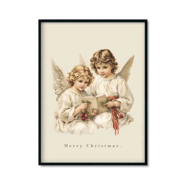 Plakat świąteczny anioły