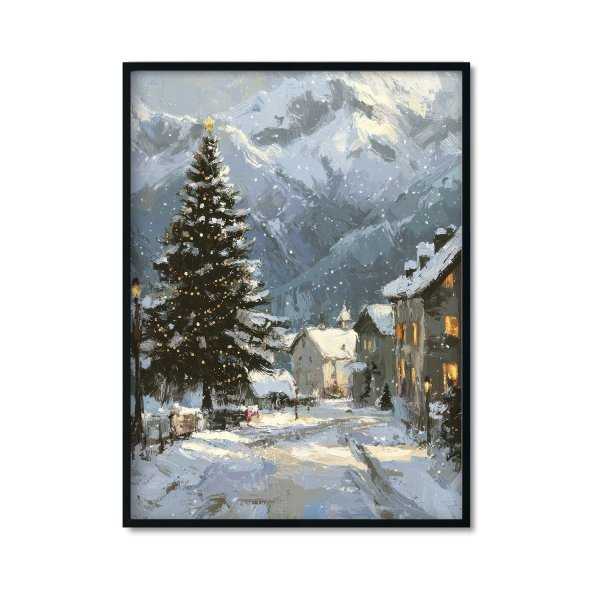 Plakat świąteczny miasteczko