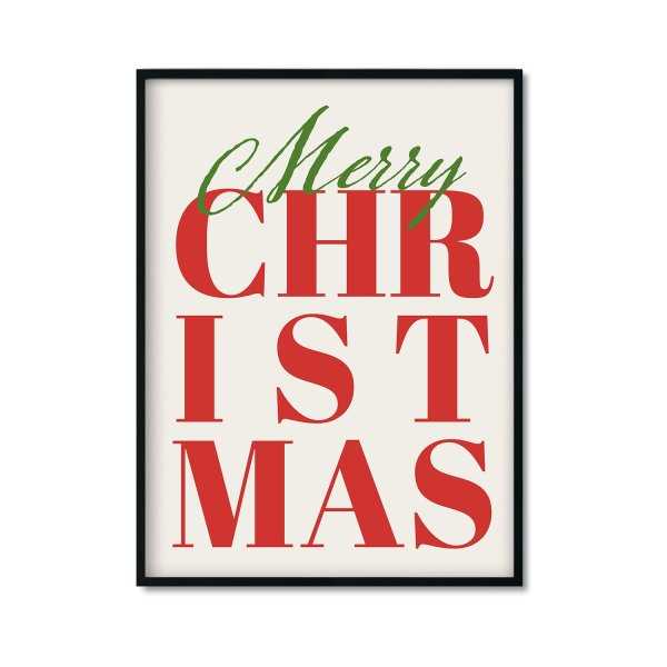 Plakat świąteczny typografia