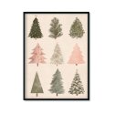 Plakat świąteczny z choinkami