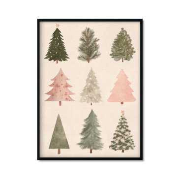Plakat świąteczny z choinkami