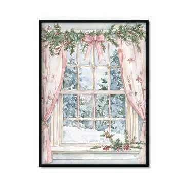 Plakat świąteczny okno