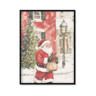 Plakat Mikołaj z prezentami