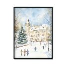 Plakat świąteczny łyżwy