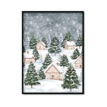 Plakat świąteczna wioska