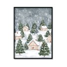 Plakat świąteczna wioska