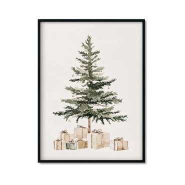 Plakat świąteczny z choinką
