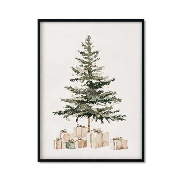 Plakat świąteczny z choinką