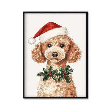 Plakat świąteczny z pieskiem
