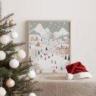 Plakat zimowy łyżwy