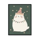 Plakat świąteczny z kotem