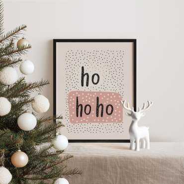 Plakat świąteczny napis Ho Ho Ho