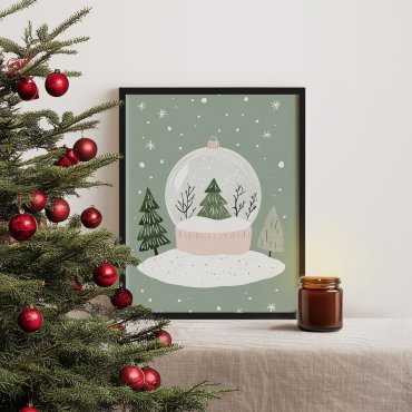 Plakat z kulą śnieżna