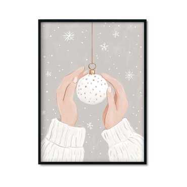 Plakat świąteczny z bombką