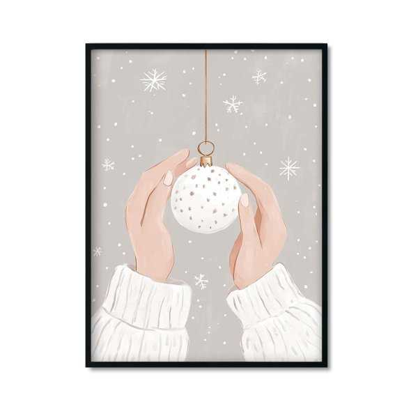 Plakat świąteczny z bombką