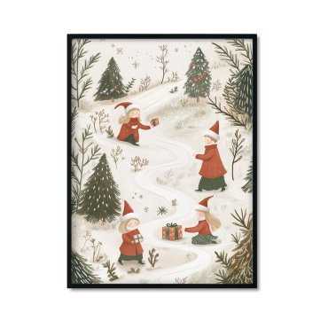 Plakat świąteczny las