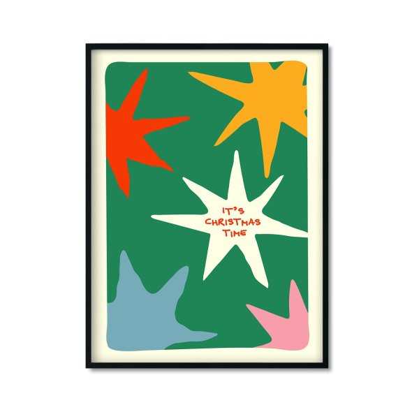 Plakat świąteczny z gwiazdkami