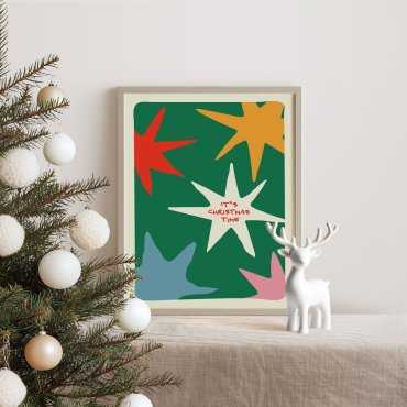 Plakat świąteczny z gwiazdkami