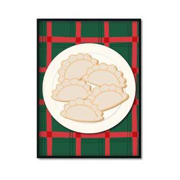 Plakat świąteczny z pierogami