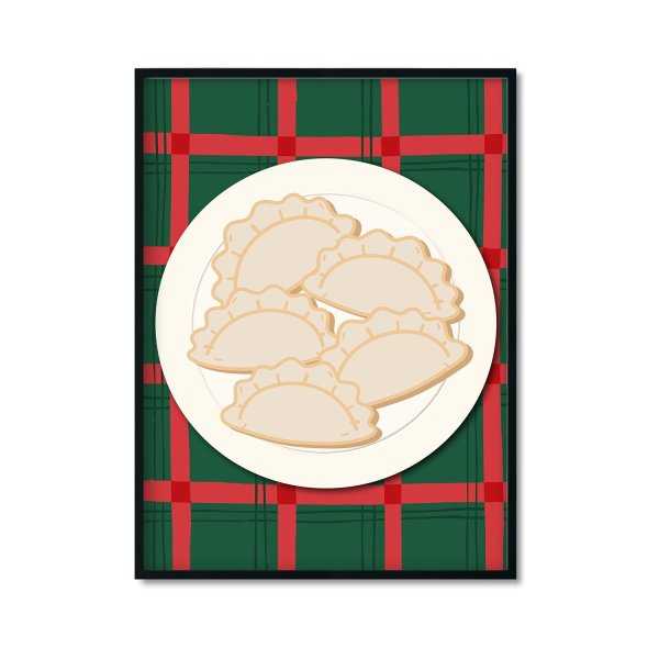 Plakat świąteczny z pierogami