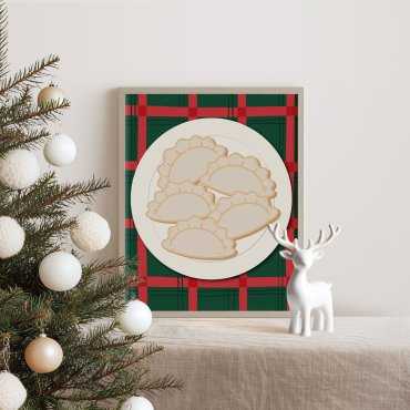 Plakat świąteczny z pierogami