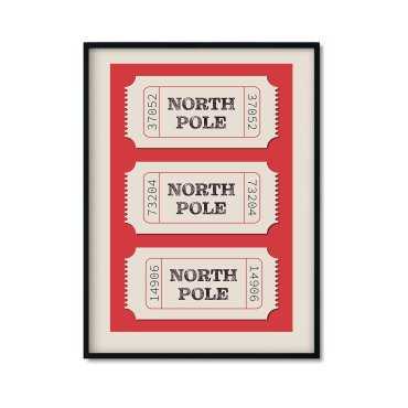 Plakat świąteczny bilety na biegun północny