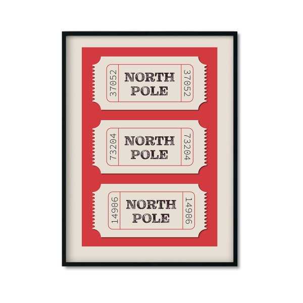 Plakat świąteczny bilety na biegun północny