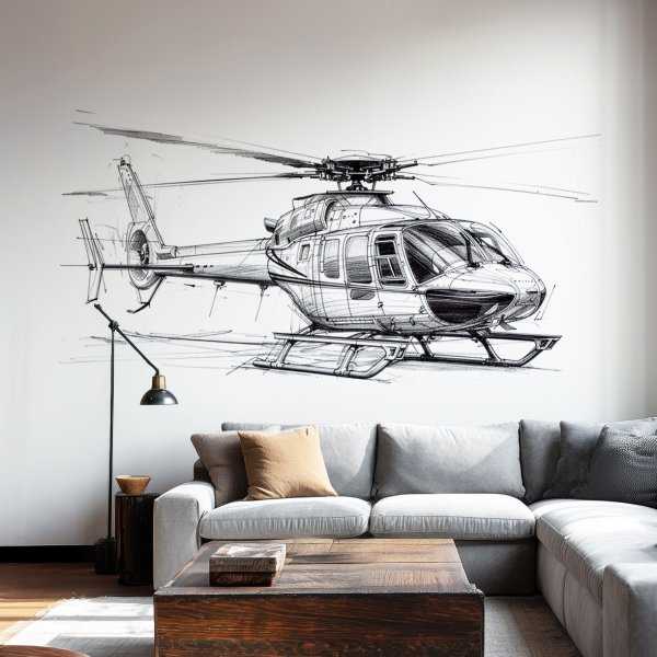 Tapeta na ścianę z helikopterem