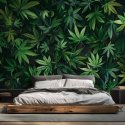 tapeta ścienna hemp leaves