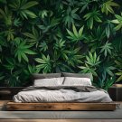 tapeta ścienna hemp leaves