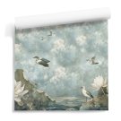 tapeta z ptakami nad stawem