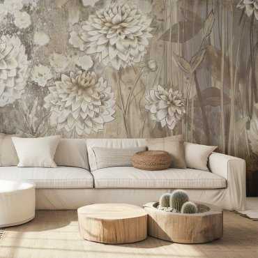 Tapeta na ścianę - PASTEL DALHIAS