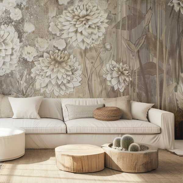 Tapeta na ścianę - PASTEL DALHIAS