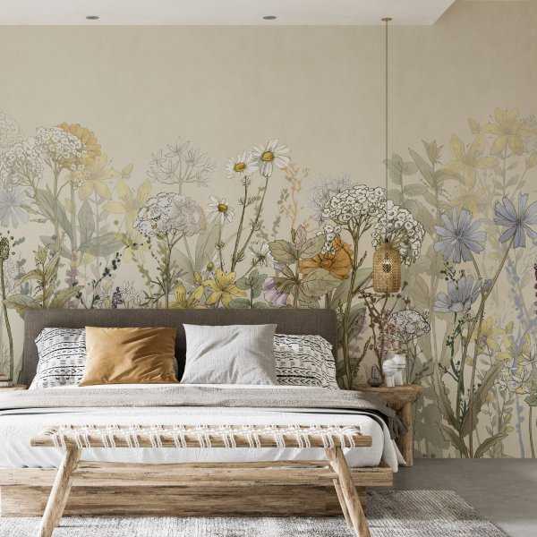 Tapeta na ścianę - PEACEFUL HERBARIUM