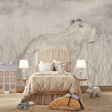 Tapeta na ścianę - RESTING CAPYBARA