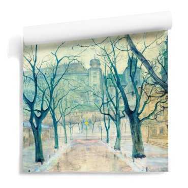 tapeta ścienna z reprodukcją obrazu planty o świcie