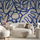 tapeta ścienna blue drawing